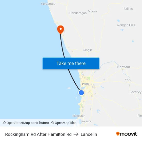 Rockingham Rd After Hamilton Rd to Lancelin map