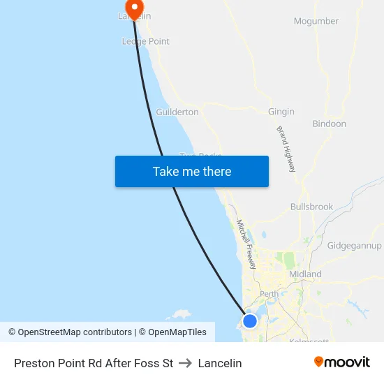 Preston Point Rd After Foss St to Lancelin map