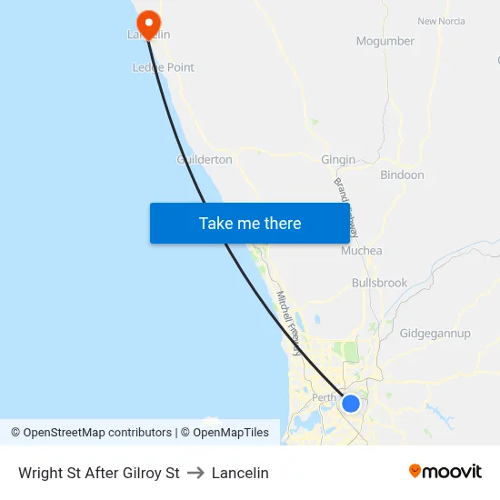 Wright St After Gilroy St to Lancelin map