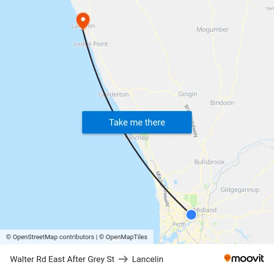 Walter Rd East After Grey St to Lancelin map
