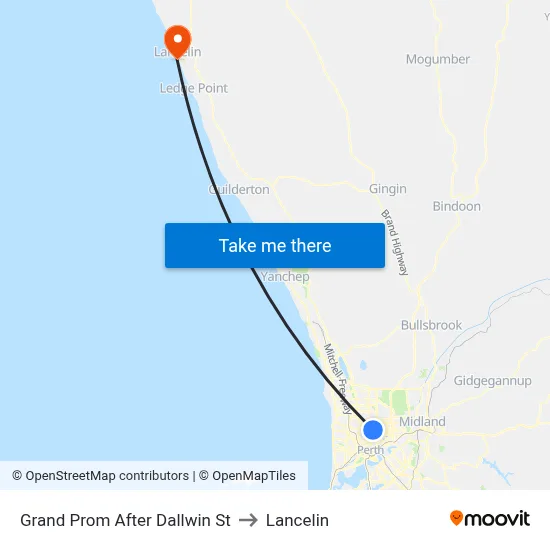 Grand Prom After Dallwin St to Lancelin map