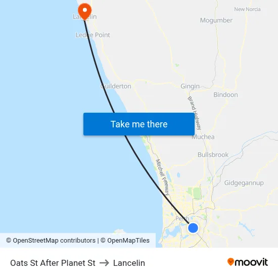 Oats St After Planet St to Lancelin map