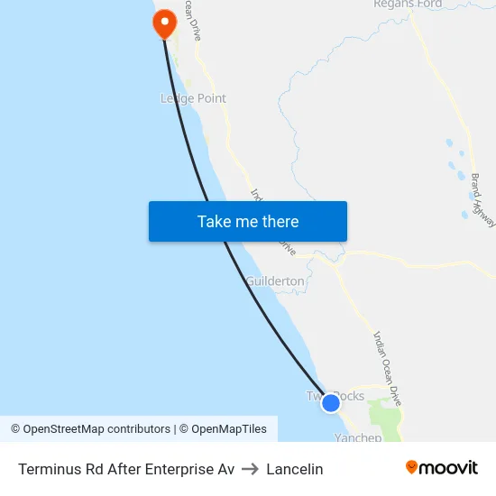 Terminus Rd After Enterprise Av to Lancelin map
