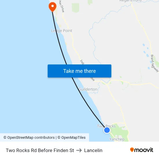 Two Rocks Rd Before Finden St to Lancelin map