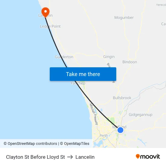 Clayton St Before Lloyd St to Lancelin map
