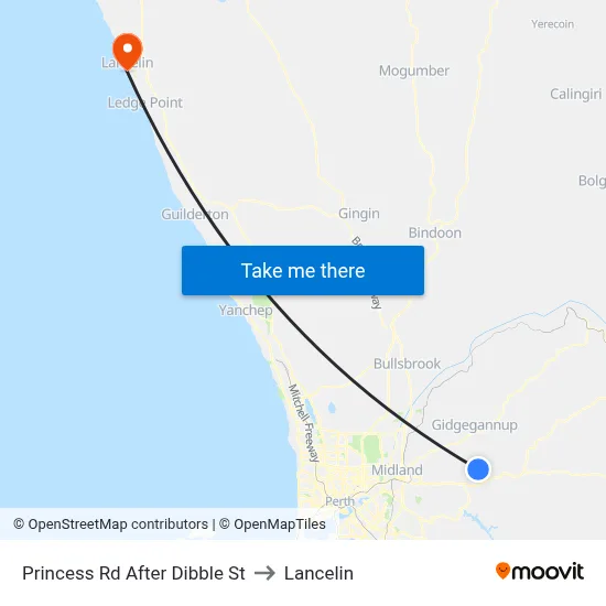 Princess Rd After Dibble St to Lancelin map