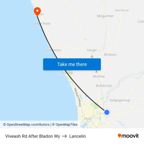 Viveash Rd After Bladon Wy to Lancelin map