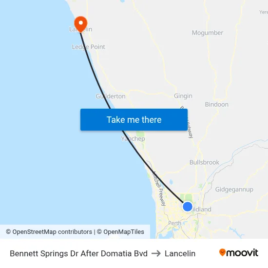 Bennett Springs Dr After Domatia Bvd to Lancelin map