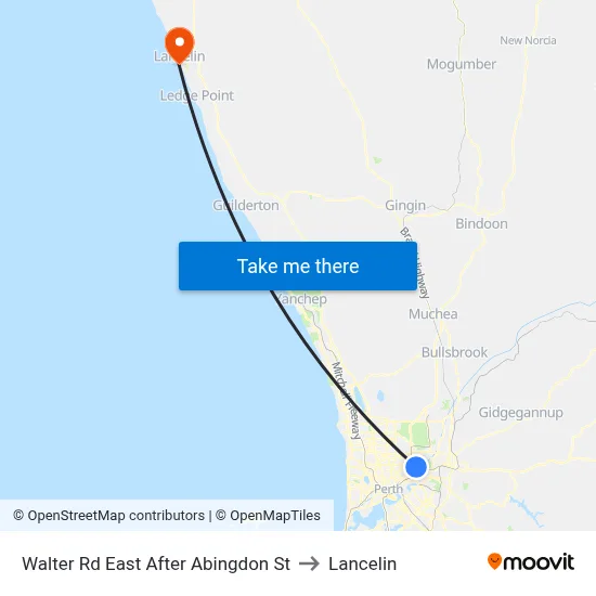 Walter Rd East After Abingdon St to Lancelin map