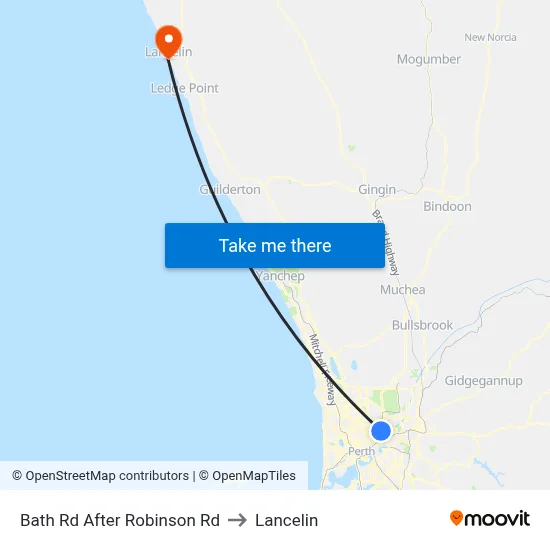 Bath Rd After Robinson Rd to Lancelin map