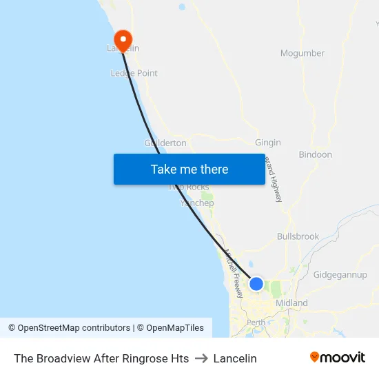 The Broadview   After Ringrose Hts to Lancelin map