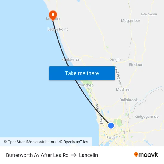 Butterworth Av After Lea Rd to Lancelin map