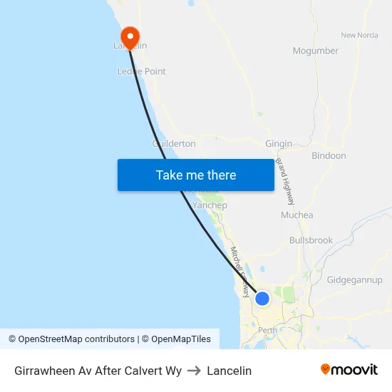 Girrawheen Av After Calvert Wy to Lancelin map