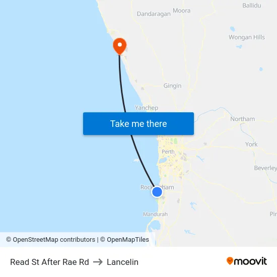 Read St After Rae Rd to Lancelin map