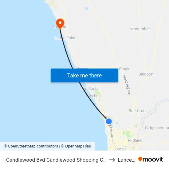 Candlewood Bvd Candlewood Shopping Centre to Lancelin map