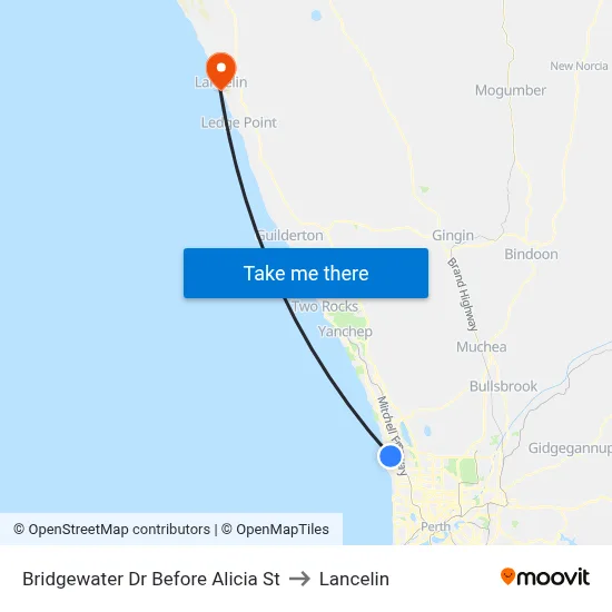 Bridgewater Dr Before Alicia St to Lancelin map