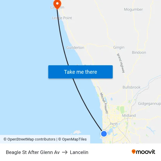 Beagle St After Glenn Av to Lancelin map