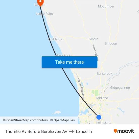 Thornlie Av Before Berehaven Av to Lancelin map