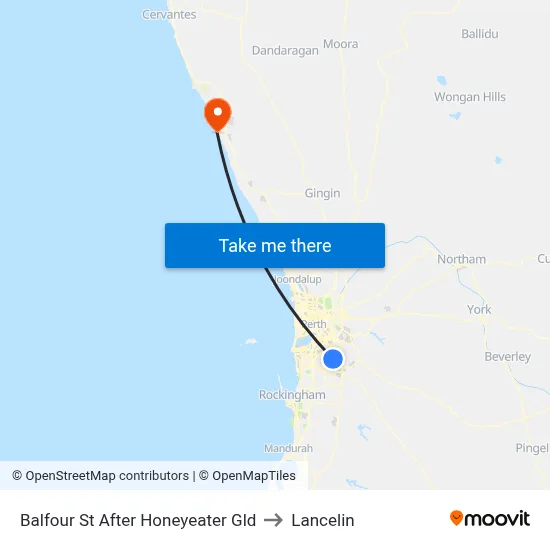 Balfour St After Honeyeater Gld to Lancelin map