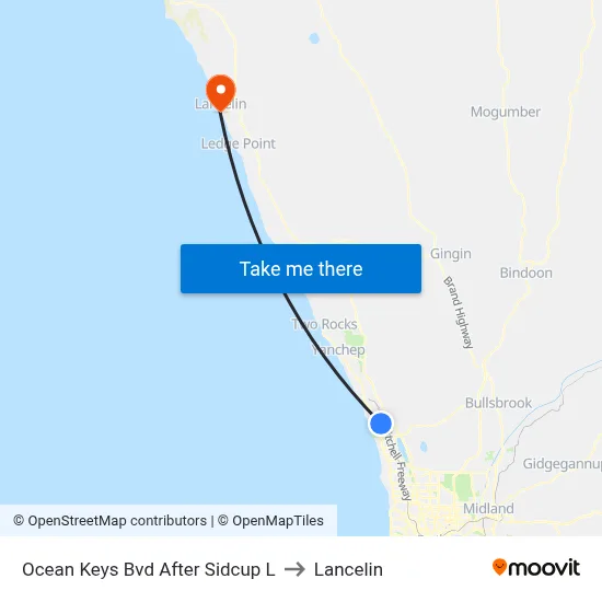 Ocean Keys Bvd After Sidcup L to Lancelin map