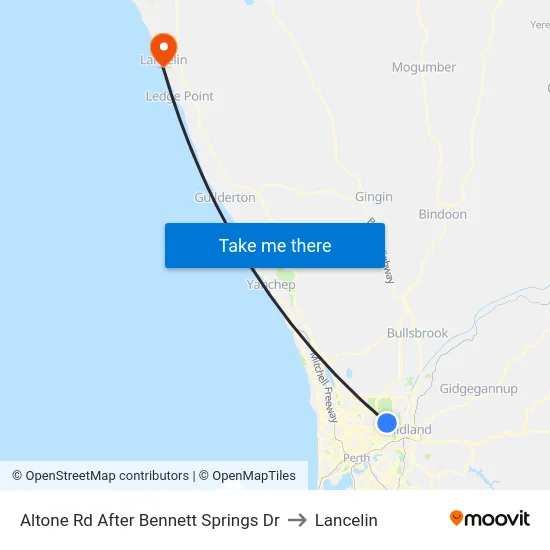 Altone Rd After Bennett Springs Dr to Lancelin map