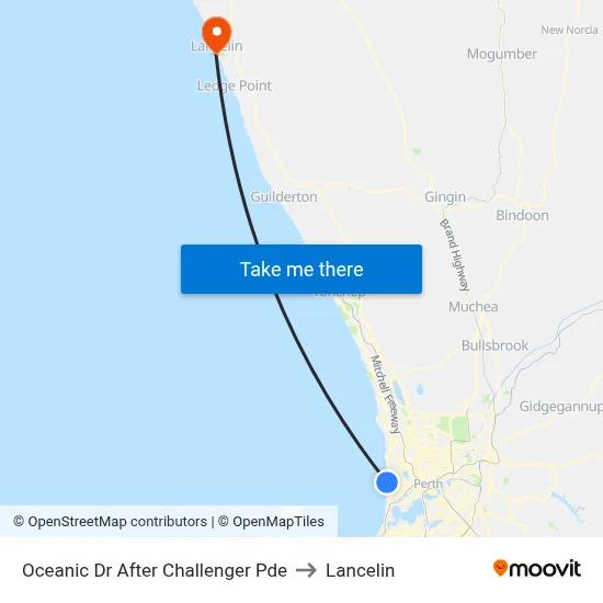 Oceanic Dr After Challenger Pde to Lancelin map
