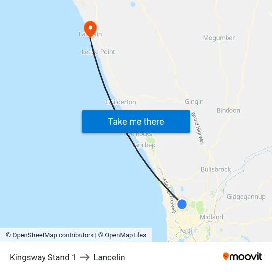 Kingsway   Stand 1 to Lancelin map