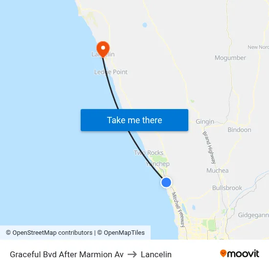 Graceful Bvd After Marmion Av to Lancelin map