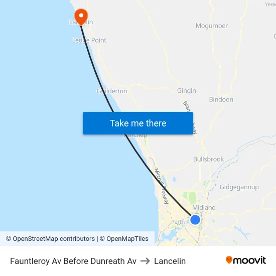 Fauntleroy Av Before Dunreath Av to Lancelin map