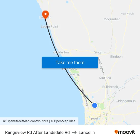 Rangeview Rd After Landsdale Rd to Lancelin map