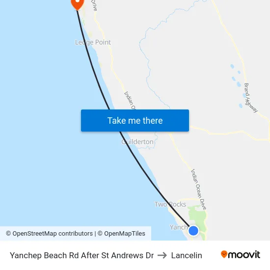 Yanchep Beach Rd After St Andrews Dr to Lancelin map