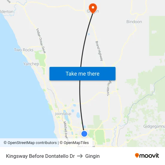 Kingsway   Before Dontatello Dr to Gingin map