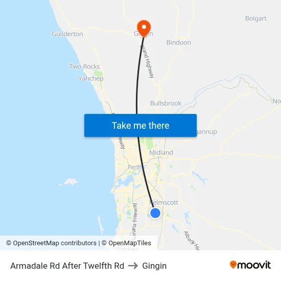 Armadale Rd After Twelfth Rd to Gingin map