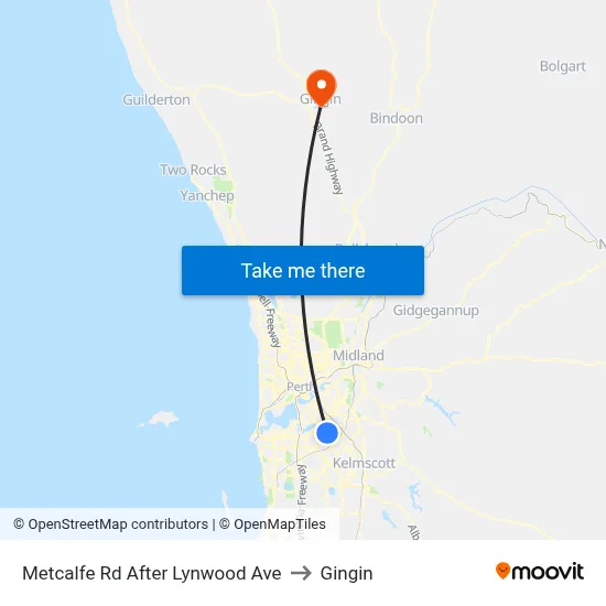 Metcalfe Rd After Lynwood Ave to Gingin map