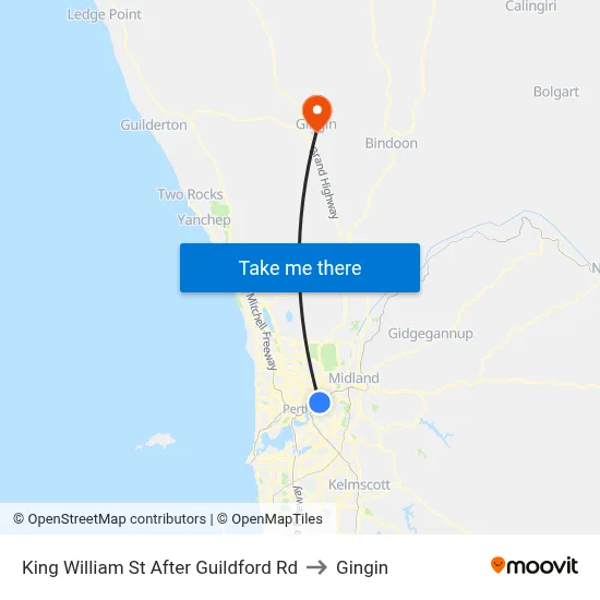 King William St After Guildford Rd to Gingin map