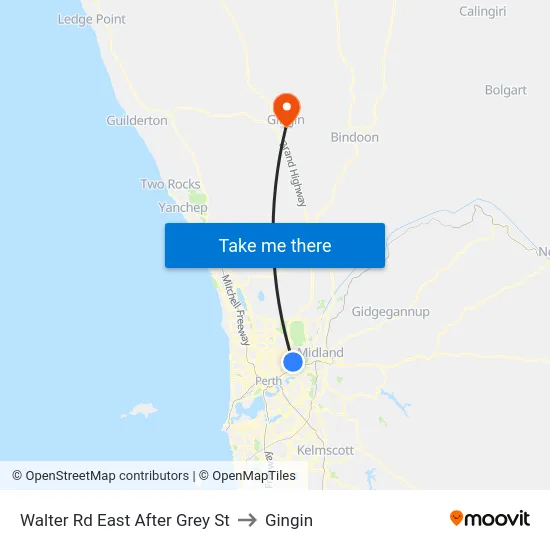 Walter Rd East After Grey St to Gingin map