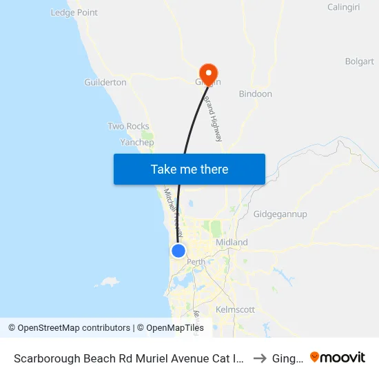 Scarborough Beach Rd Muriel Avenue Cat Id 8 to Gingin map