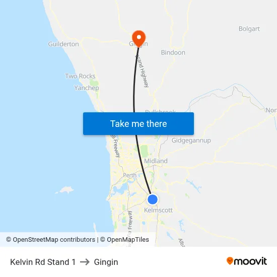 Kelvin Rd Stand 1 to Gingin map