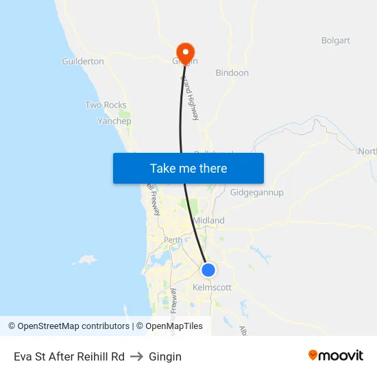 Eva St After Reihill Rd to Gingin map