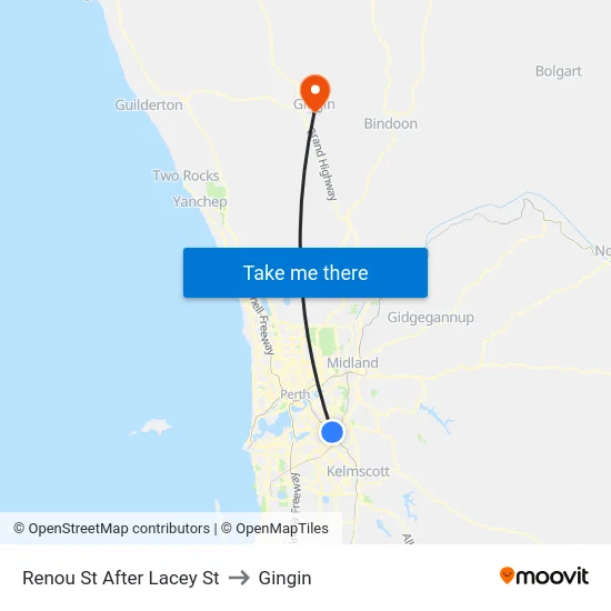 Renou St After Lacey St to Gingin map