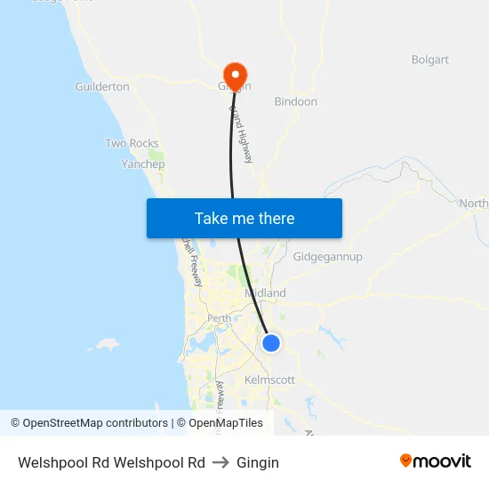 Welshpool Rd Welshpool Rd to Gingin map