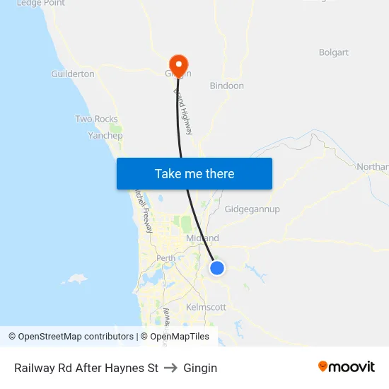 Railway Rd After Haynes St to Gingin map
