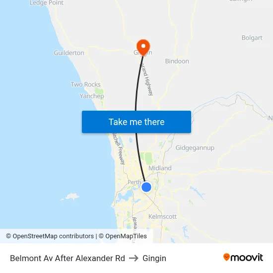 Belmont Av After Alexander Rd to Gingin map