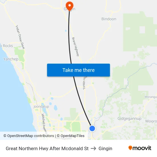 Great Northern Hwy After Mcdonald St to Gingin map