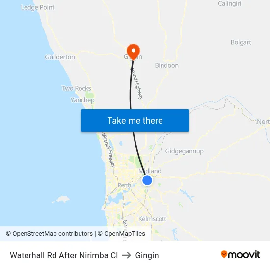 Waterhall Rd After Nirimba Cl to Gingin map