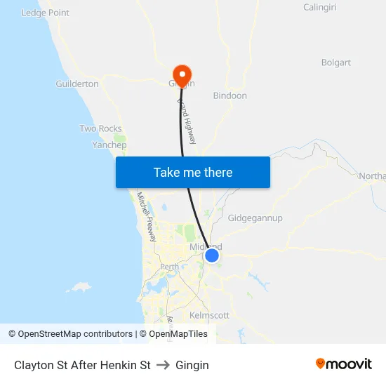 Clayton St After Henkin St to Gingin map