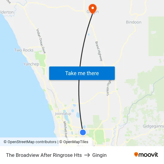 The Broadview   After Ringrose Hts to Gingin map