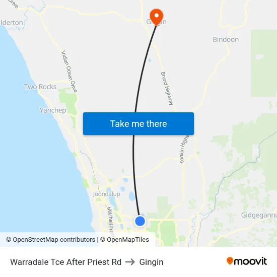 Warradale Tce After Priest Rd to Gingin map