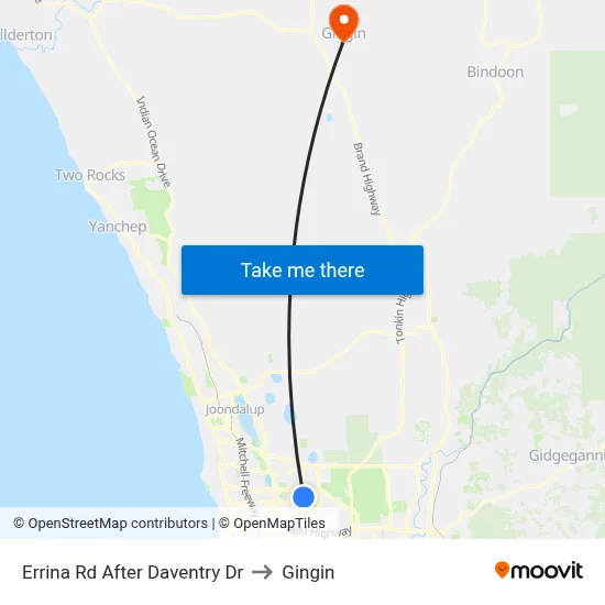 Errina Rd After Daventry Dr to Gingin map