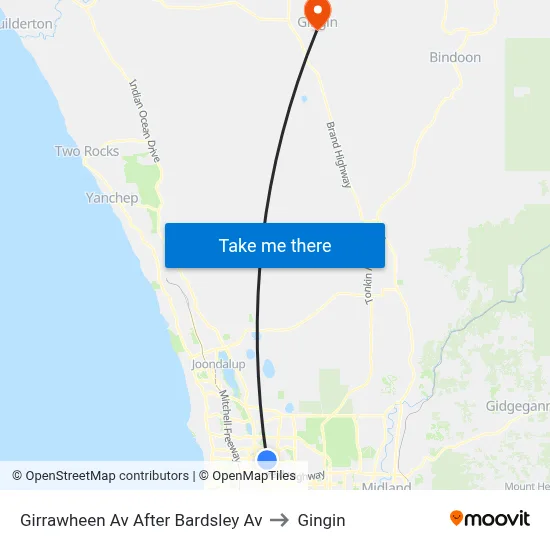 Girrawheen Av After Bardsley Av to Gingin map